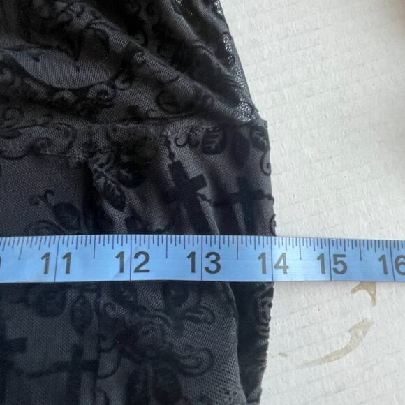 Unique Vintage 1950s Black Flocked  Dia De Los Muertos Duster Sz #3 M #50 - Picture 8 of 12